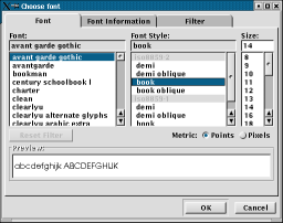 font dialog sample full size